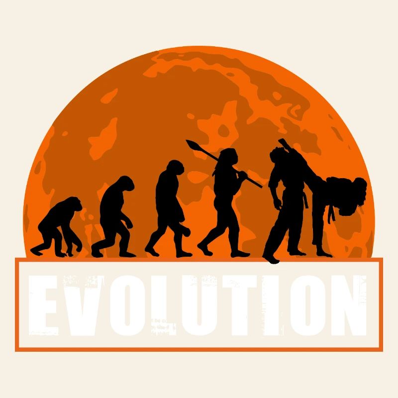 Judo Evolution Martial Arts Sunset Silhouette