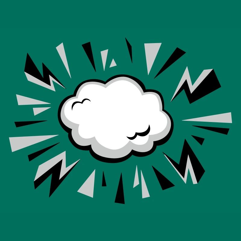 Comic Wolke mit Blitzen