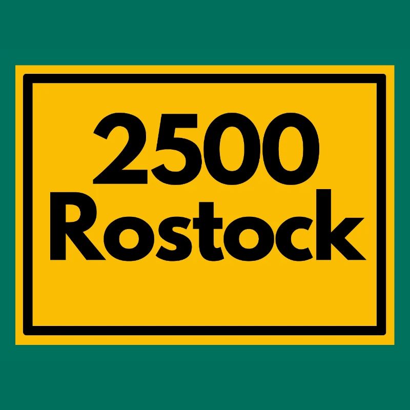 RETRO ZIP 2500 ROSTOCK, DDR STYLE, POSTCODE