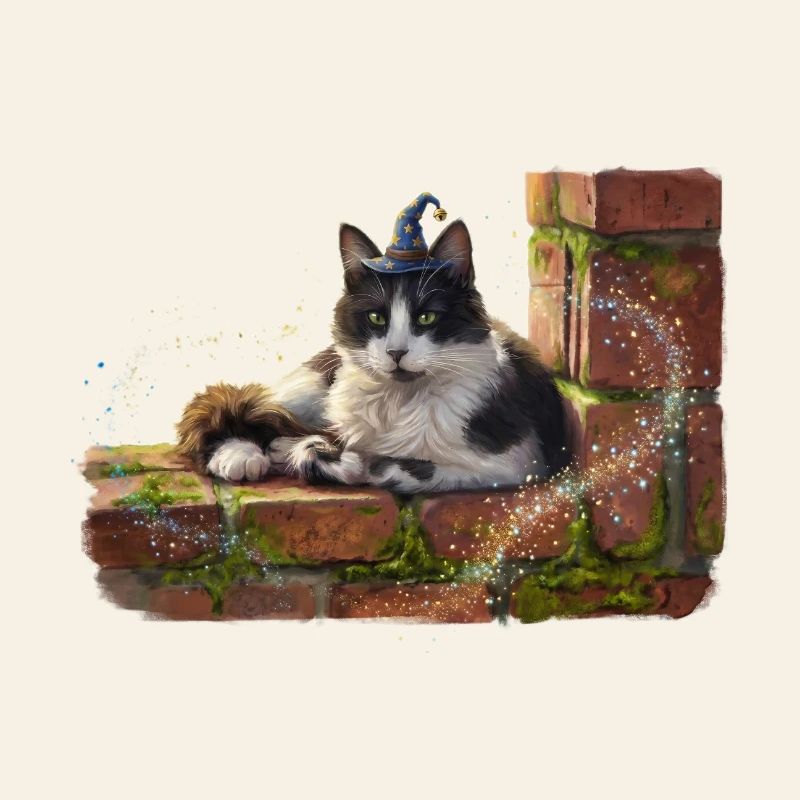 Cat Wizard on the Wall