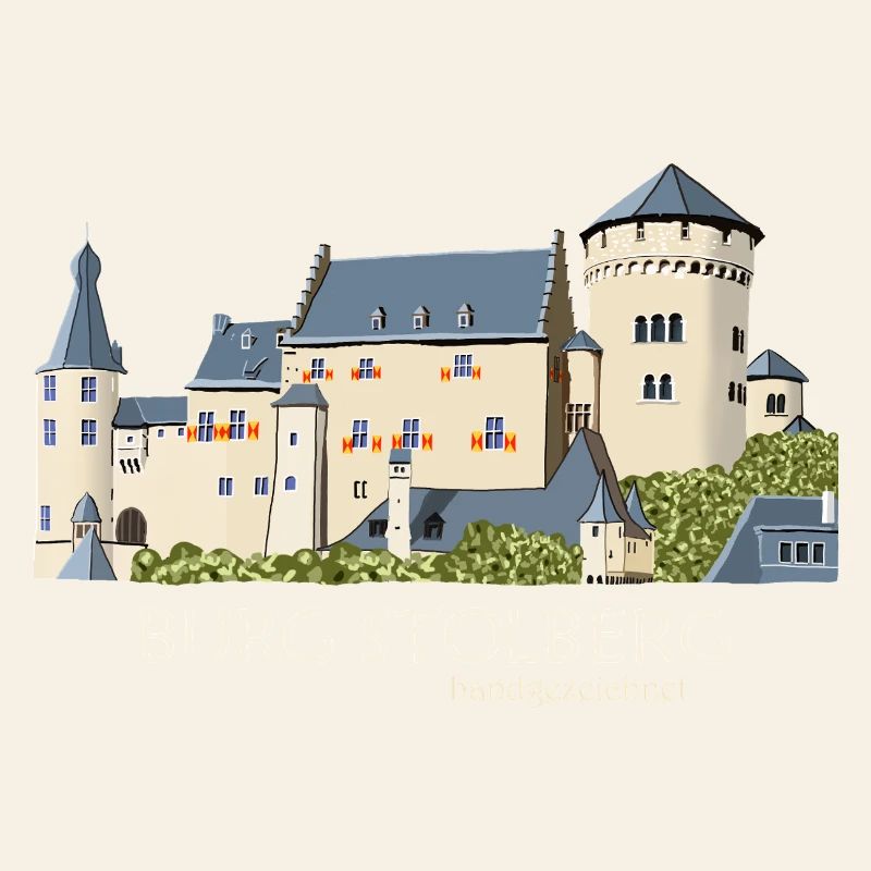 Illustration du château de Stolberg, dessin à la main