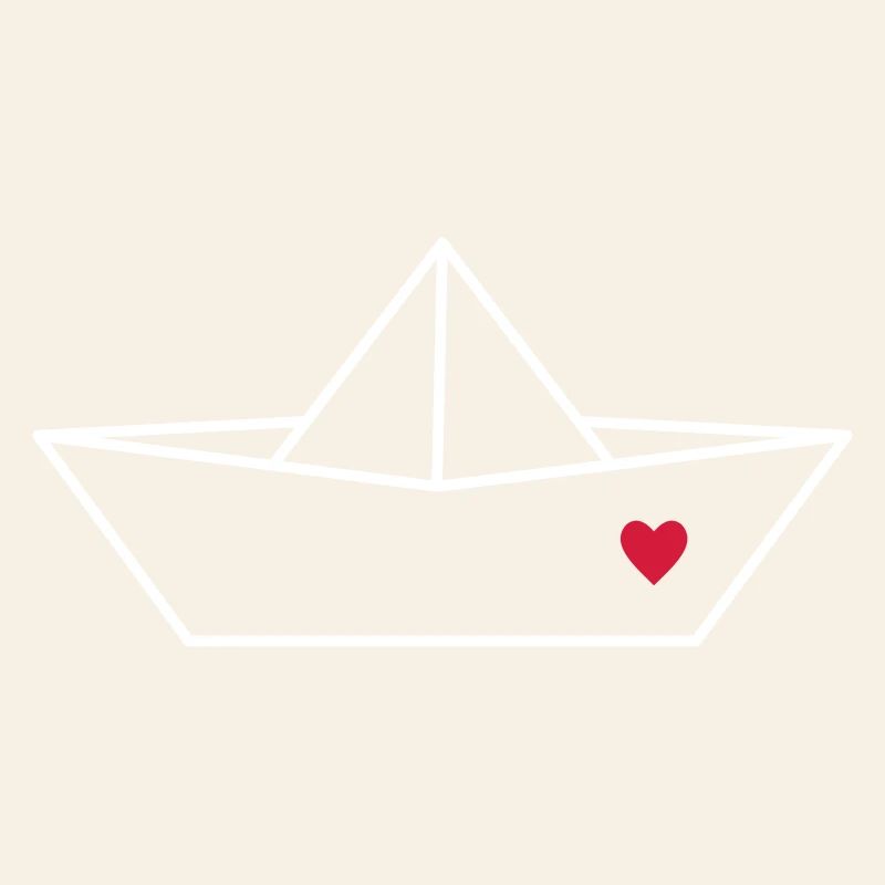 Segelboot Boot Papier Schiff Herz Liebe Geschenk