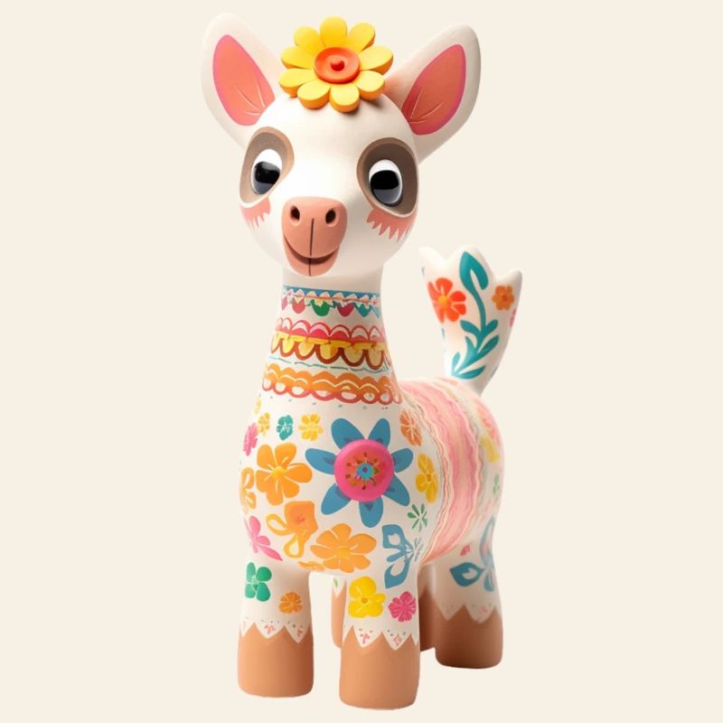 Süßes Lama mit Blümchen Deko