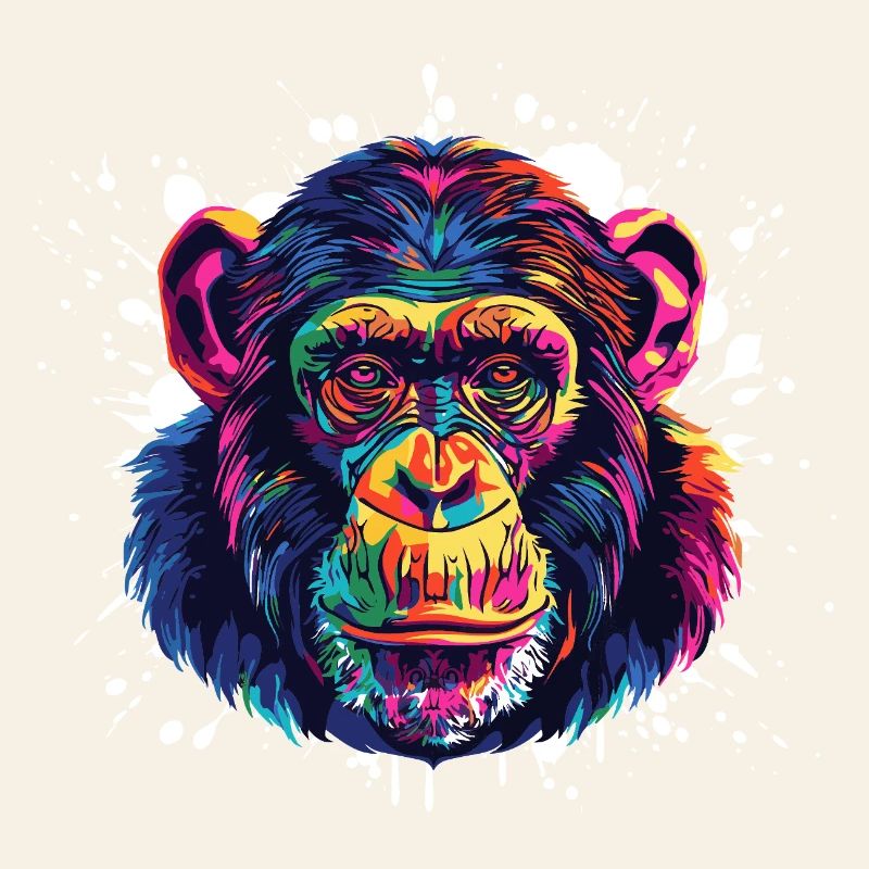 Éclaboussure de portrait de singe