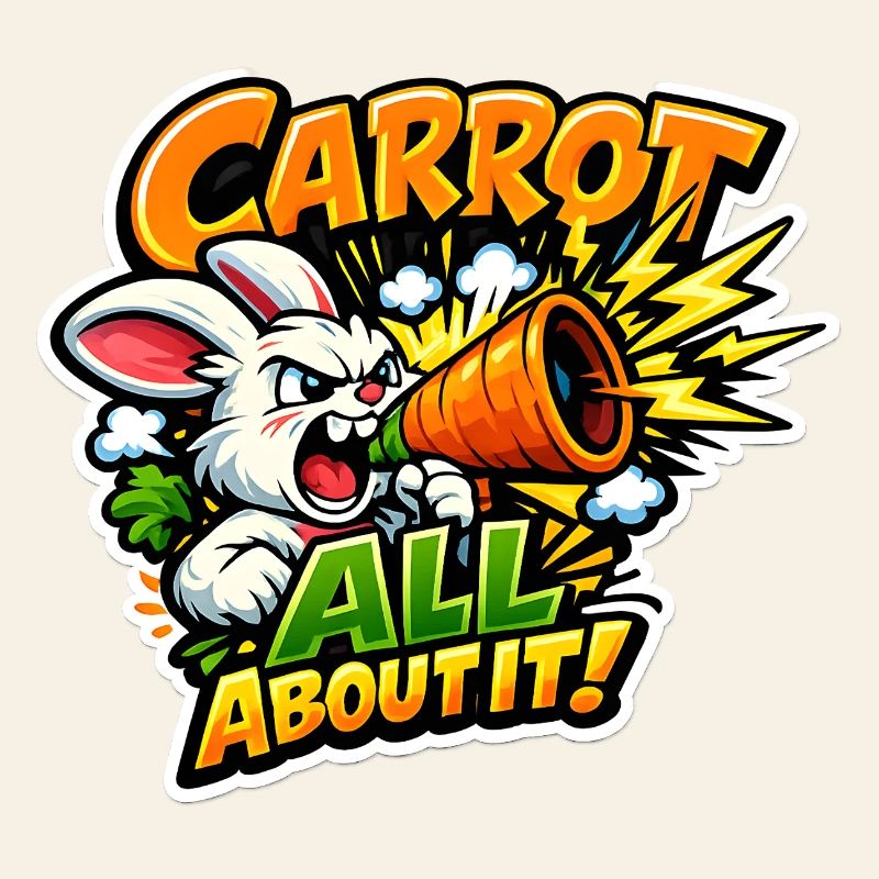 Lapin Mégaphone Carotte – Style Comic