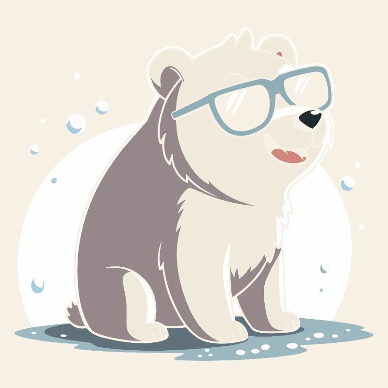 Schicker Eisbär mit Brille