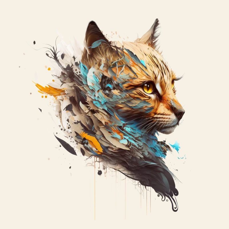 Cute big cat in side profile