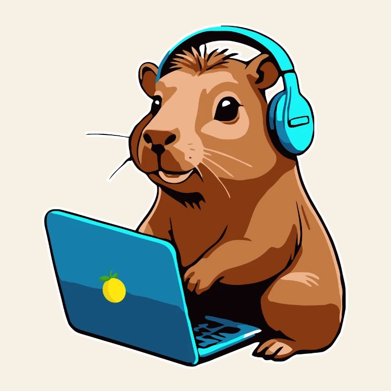 Capybara Programmeur Codeur Ordinateur