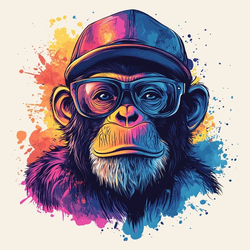 Wasserfarben Hipster Affe