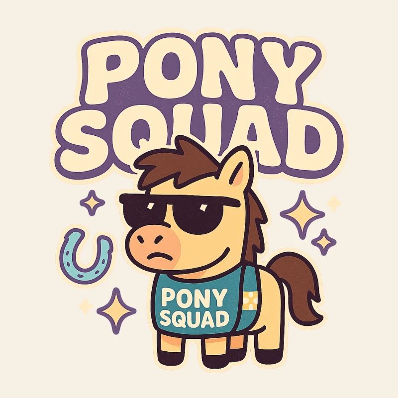 Conception de dessin animé Pony Squad