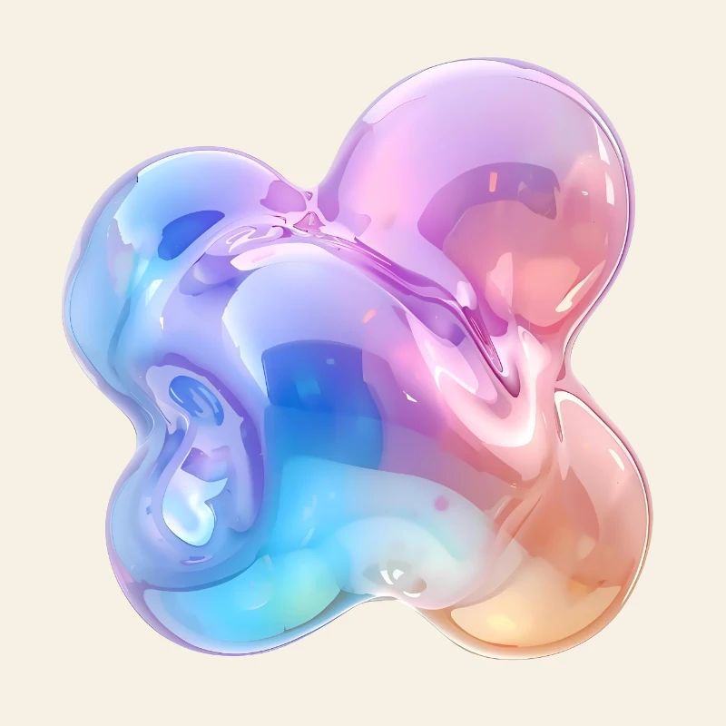 Glossy Pastel Abstract Bubble Design