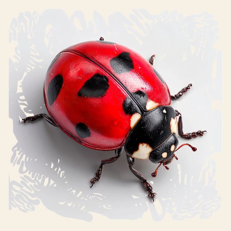 Red Ladybug Pattern Seven-Point