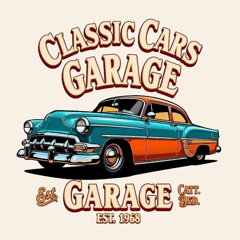 Impression de garage de voitures classiques