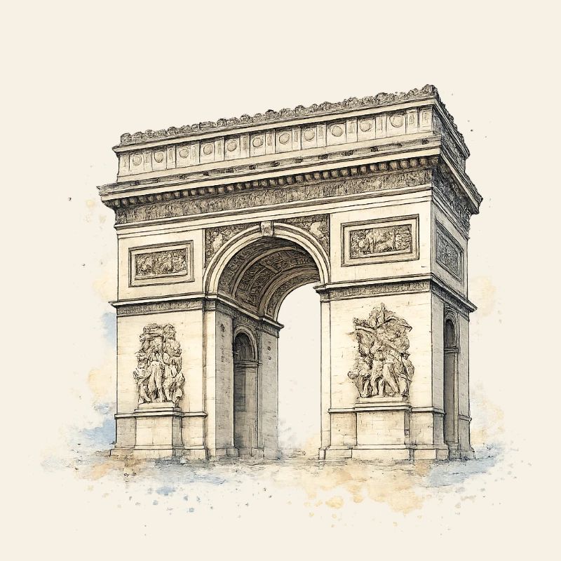 Arc de Triomphe en aquarelle