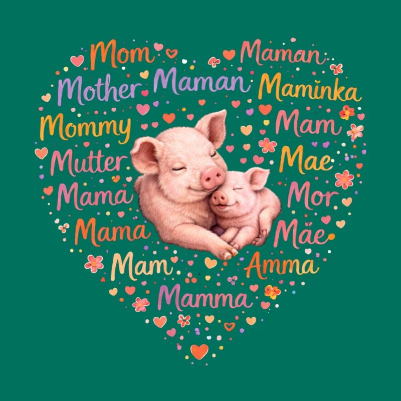 Schwein Ferkel Mama Herz – Muttertag Geschenk