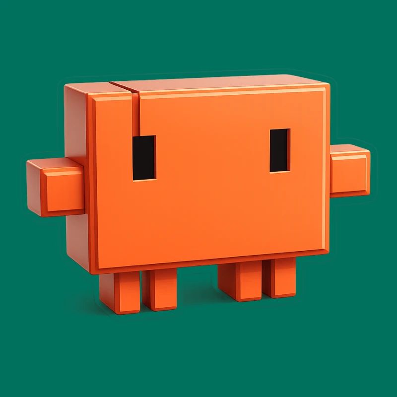 Claude Code Pixel 3D Mascot Cute Dev Sticker