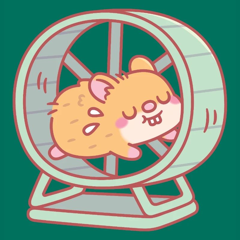 Mignon hamster courant sur une roue