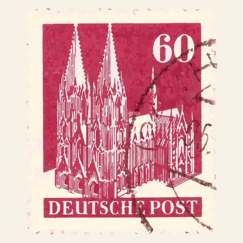 Kölner Dom Briefmarke 60er Rot 1948