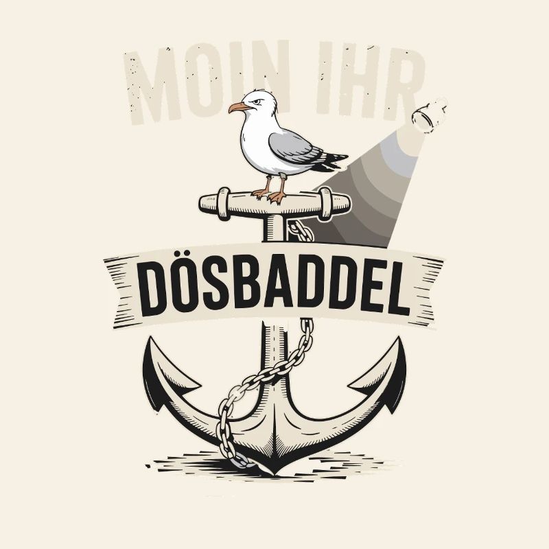  Moin Ihr Dösbaddel Maritimer Spruch Möwe Anker