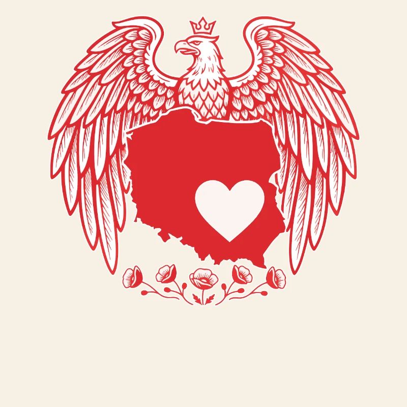 Polish Eagle Heart Map Design