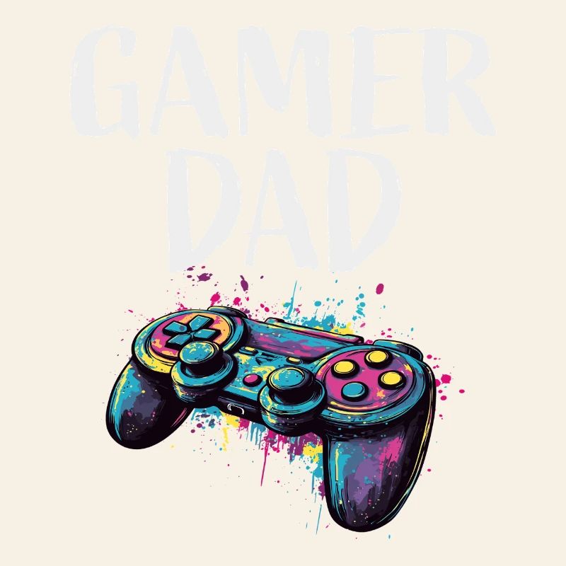 Gamer Dad Controller Farbexplosion