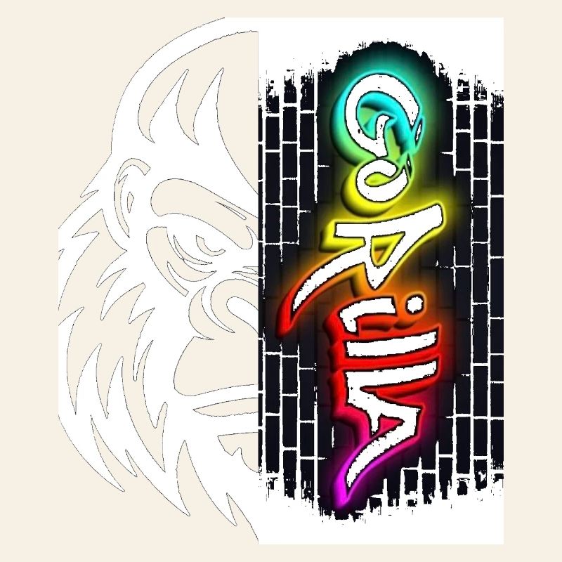 Neon Graffiti Text on Brick