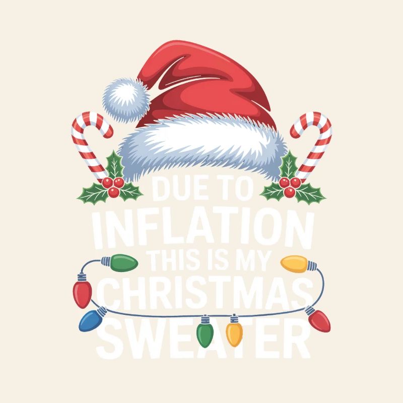 Humour de pull de Noël sur l’inflation