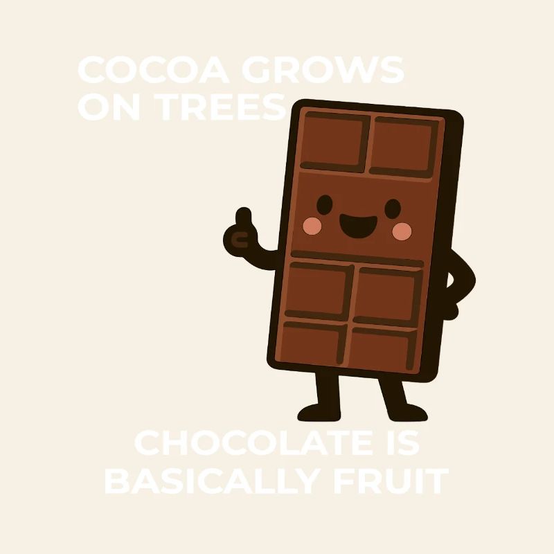 Chocolate is fruit – cocoa humor saying