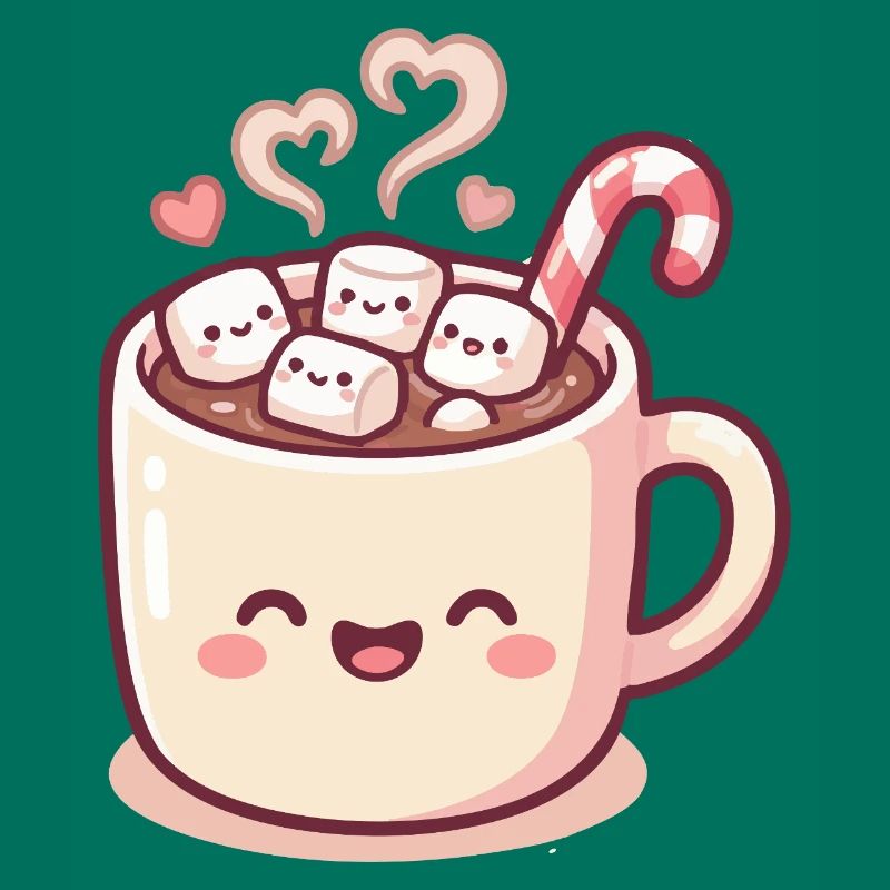 Cuddle mug with marshmallows & candy cane