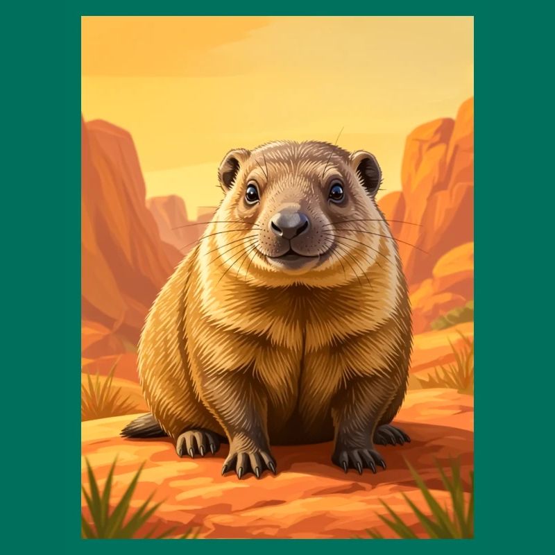 Realistic cute Comic Rock Hyrax