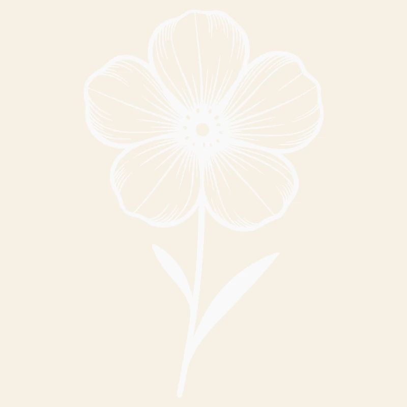 White graphic flower - color variable