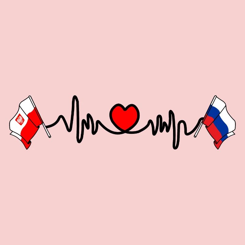 Cardio cardiaque Drapeau Pologne, Russie