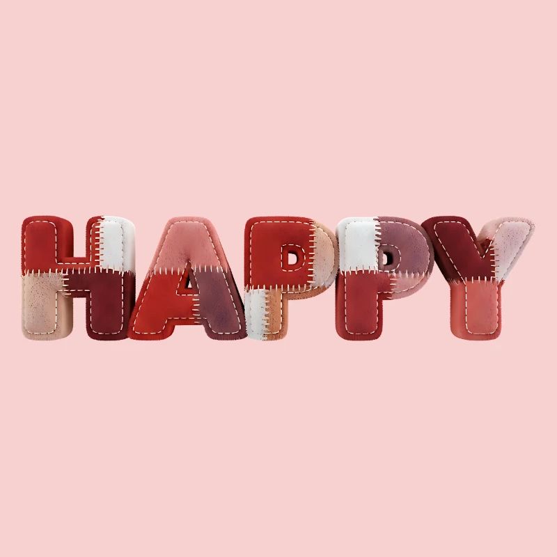 Happy Patchwork Design Fabric Patchwork Look