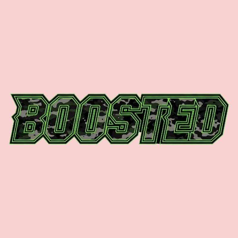Boosted Neon Camo Lettering Car Scene Tuning