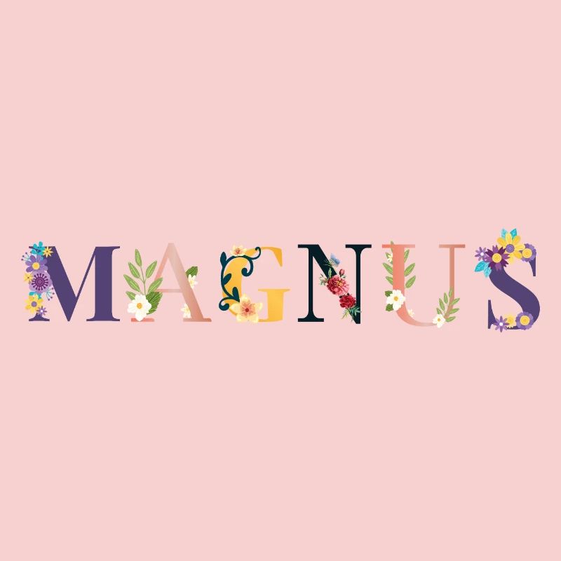 Nom MAGNUS Décoré de Fleurs