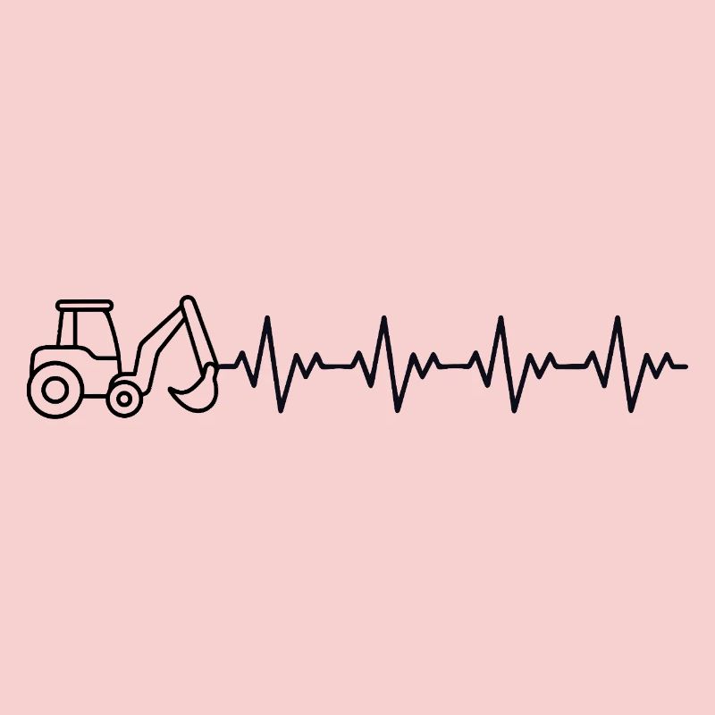 Bagger Baggern Baggerfahrer EKG Herzschlag