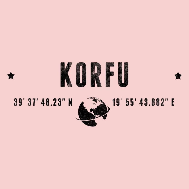 Corfu Stylized Geographical Coordinates