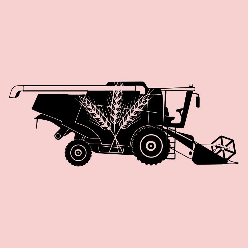 Moissonneuse-batteuse avec logo à trois tiges de grain