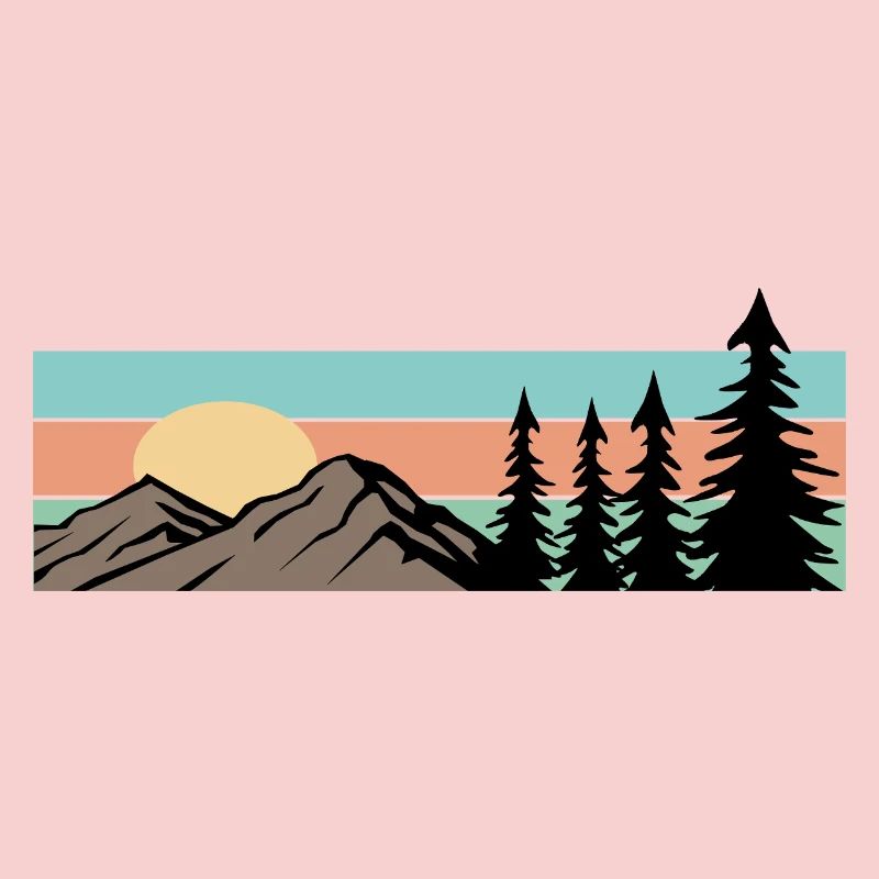 Camping Forest Mountain Rétro