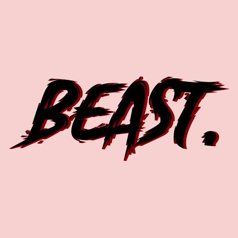 Beast Brushstroke Red on Black