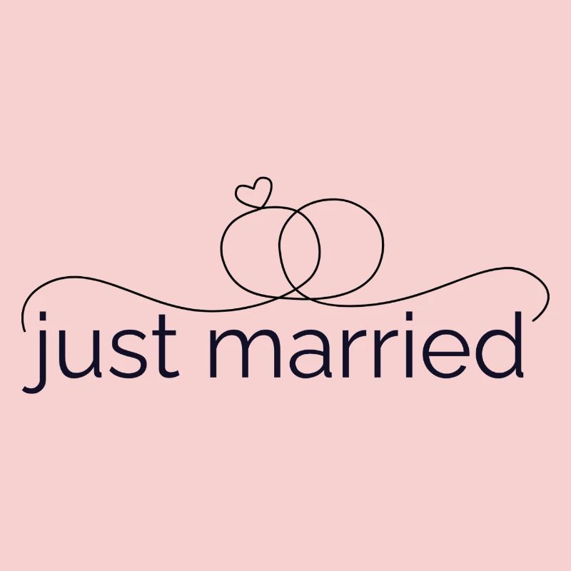 Juste marié - conception de ligne avec alliance !