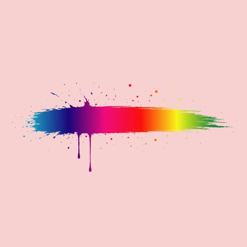 Rainbow Brush Stroke Gradient Splash