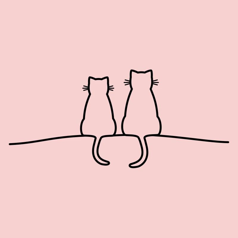 Katzen Silhouette Pärchen Geschenkidee