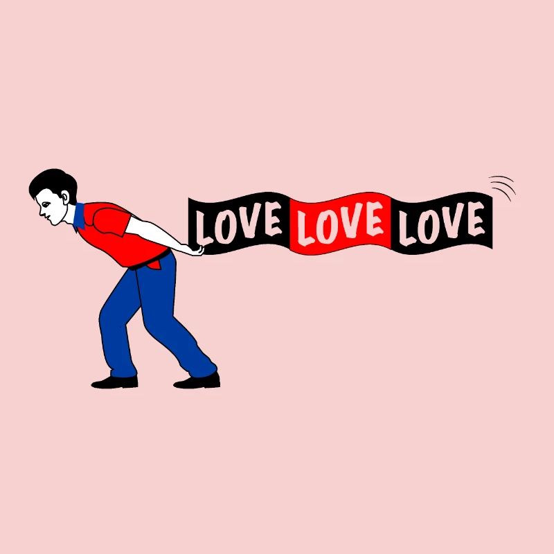 Man pulls LOVE banner