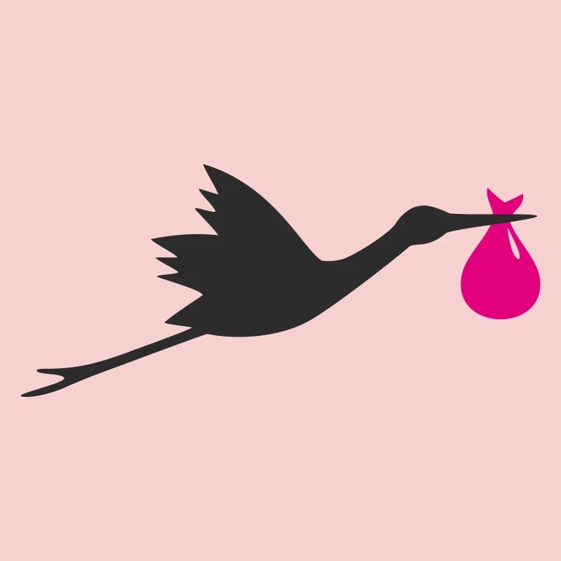 Klapperstorch Storch Mädchen rosa