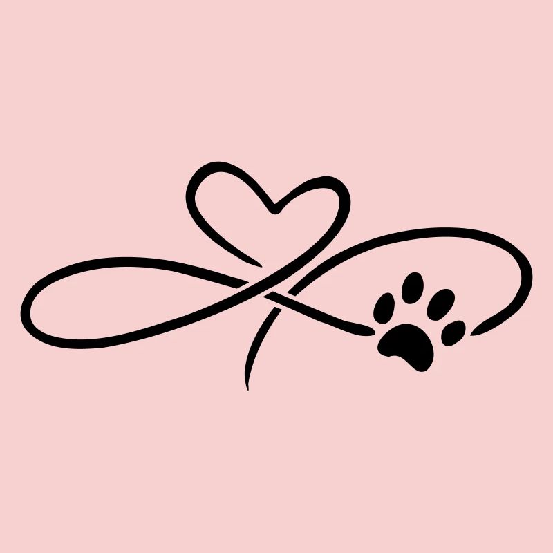 Infinity Herz mit Pfote Hund Katze