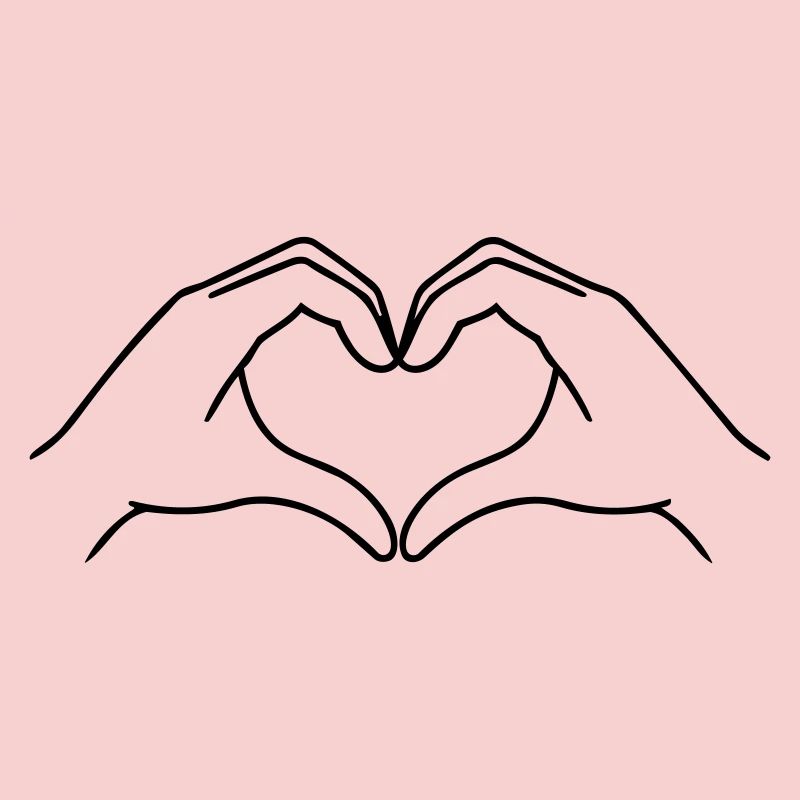 Heart Hands Line Art | K-Pop Love