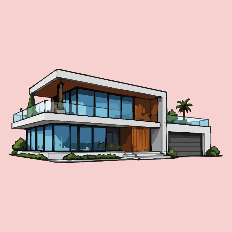 Illustration d’architecture moderne de villas