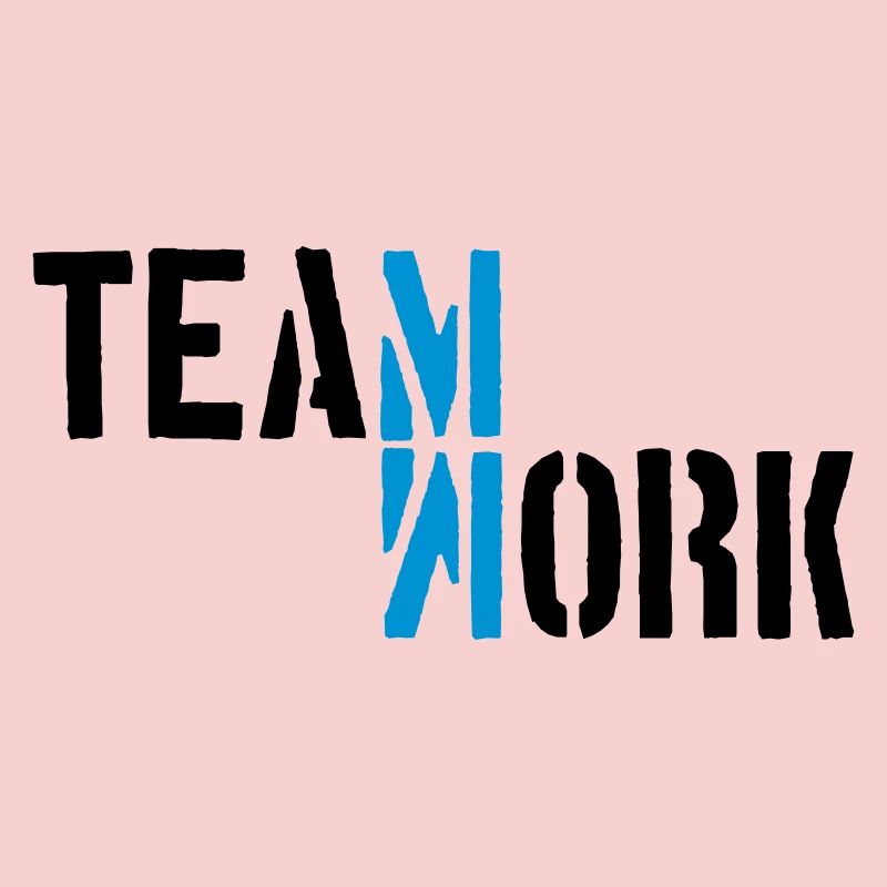 Blue Teamwork Shadow Mirrored Logo Design Crew