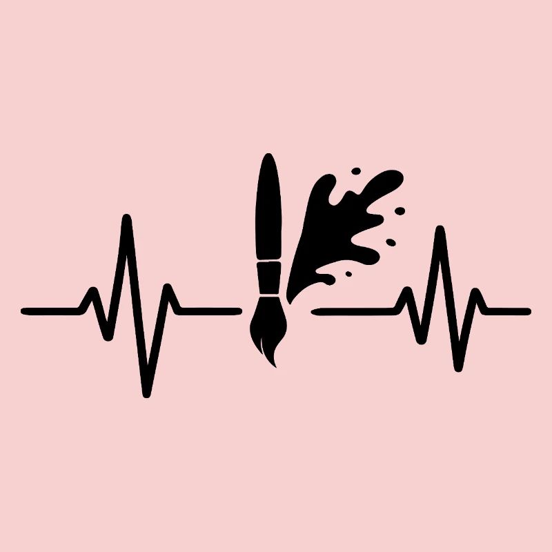 Paint Roller Heartbeat Line DIY Painter Design